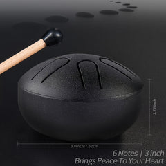 3" 6-Note Mini Steel Tongue Drum Handpan Drum