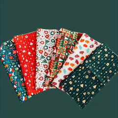6pcs Christmas Fabric Fat Quarter for DIY Crafting Sewing
