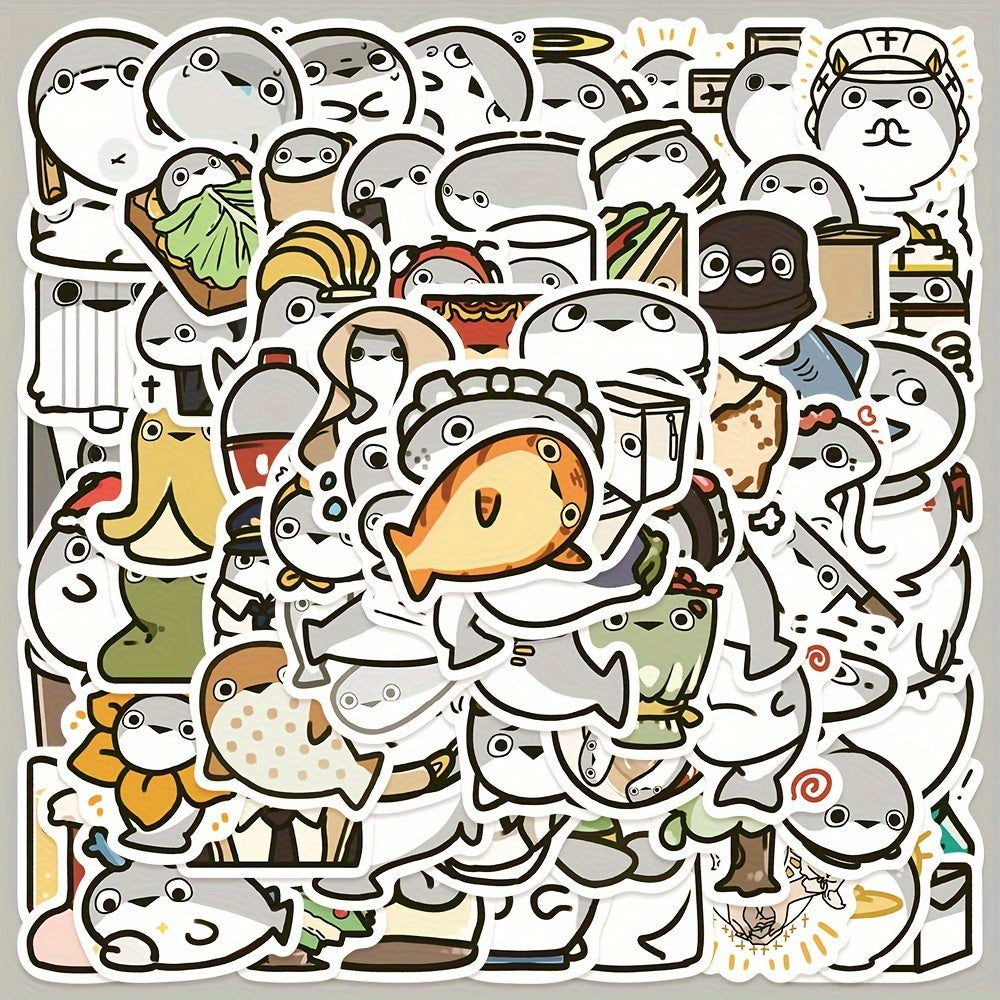 80pcs Funny Turtle Expression Graffiti Sticker for Laptop Helmet Water Cup