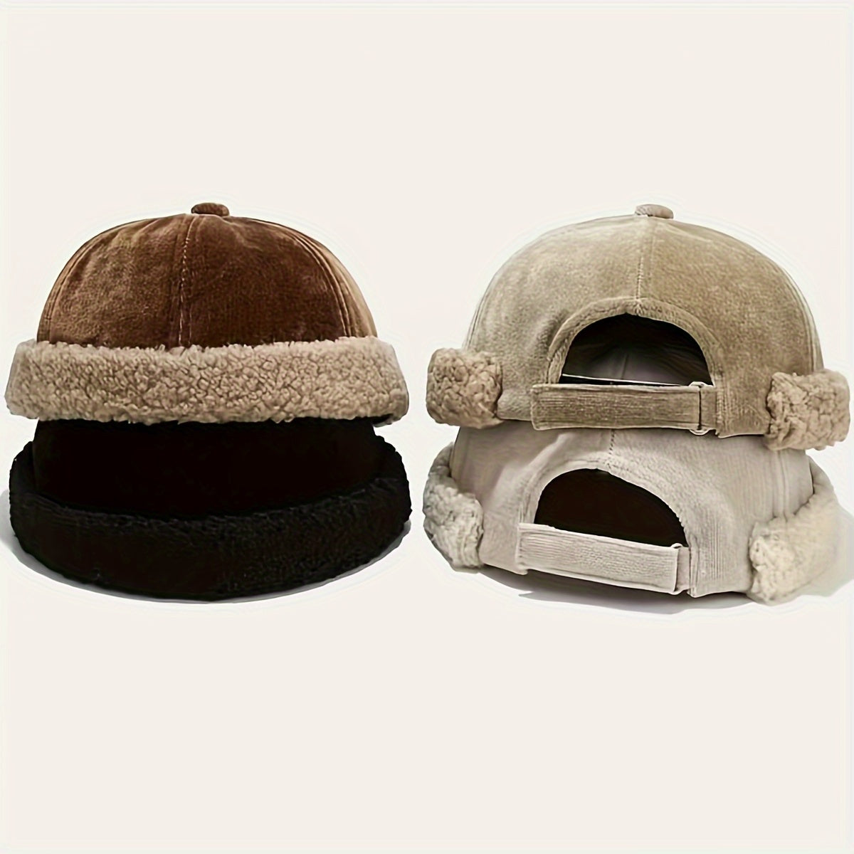 Winter Retro Cotton Warm Brimless Cap