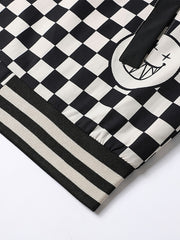 Smiling Face Plaid Jacket Men's Zip Up Coat