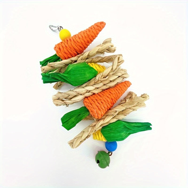 Wooden Rattan Gnawing String Bird Toy for Small Pets