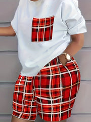 Geo Print Tee & Shorts Set