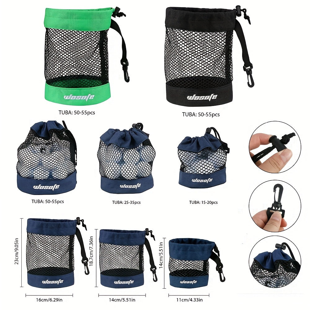 Mesh Golf Ball Bag Drawstring Holder with Hanging Strap