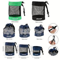 Mesh Golf Ball Bag Drawstring Holder with Hanging Strap