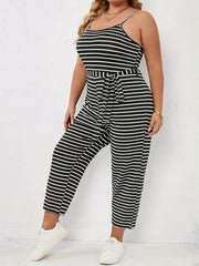 High Waist Cami Jumpsuit With Belt Women's Plus