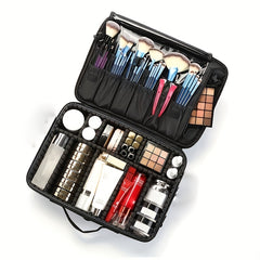 Pro Travel Makeup Case w/ Adjustable Dividers & Shoulder Strap