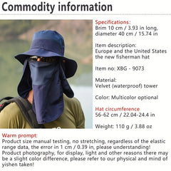 Men's Mesh Bucket Hat with Neck Flap for Summer Outdoor