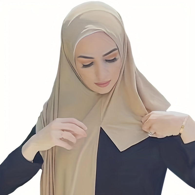 Solid Hijab Casual Long Scarf Bandana Shawl Classic Windproof Head Wrap Women
