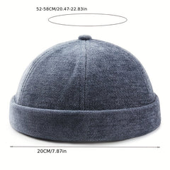 Label Patch Docker Cap Warm Skull Hat Solid Beanie Lightweight