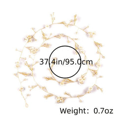 Faux Pearl & Flower Bridal Hair Vine