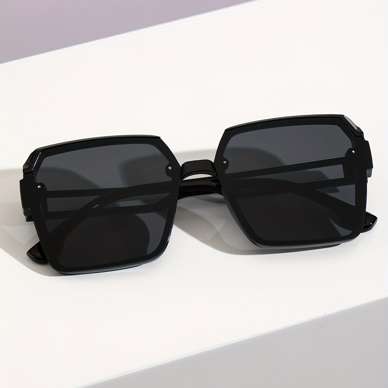 Y2K Large Square Sunglasses Hiphop Gradient Jelly Anti Glare Beach Travel UV400