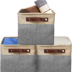 3pcs Fabric Storage Bins for Baby Supplies and Toys