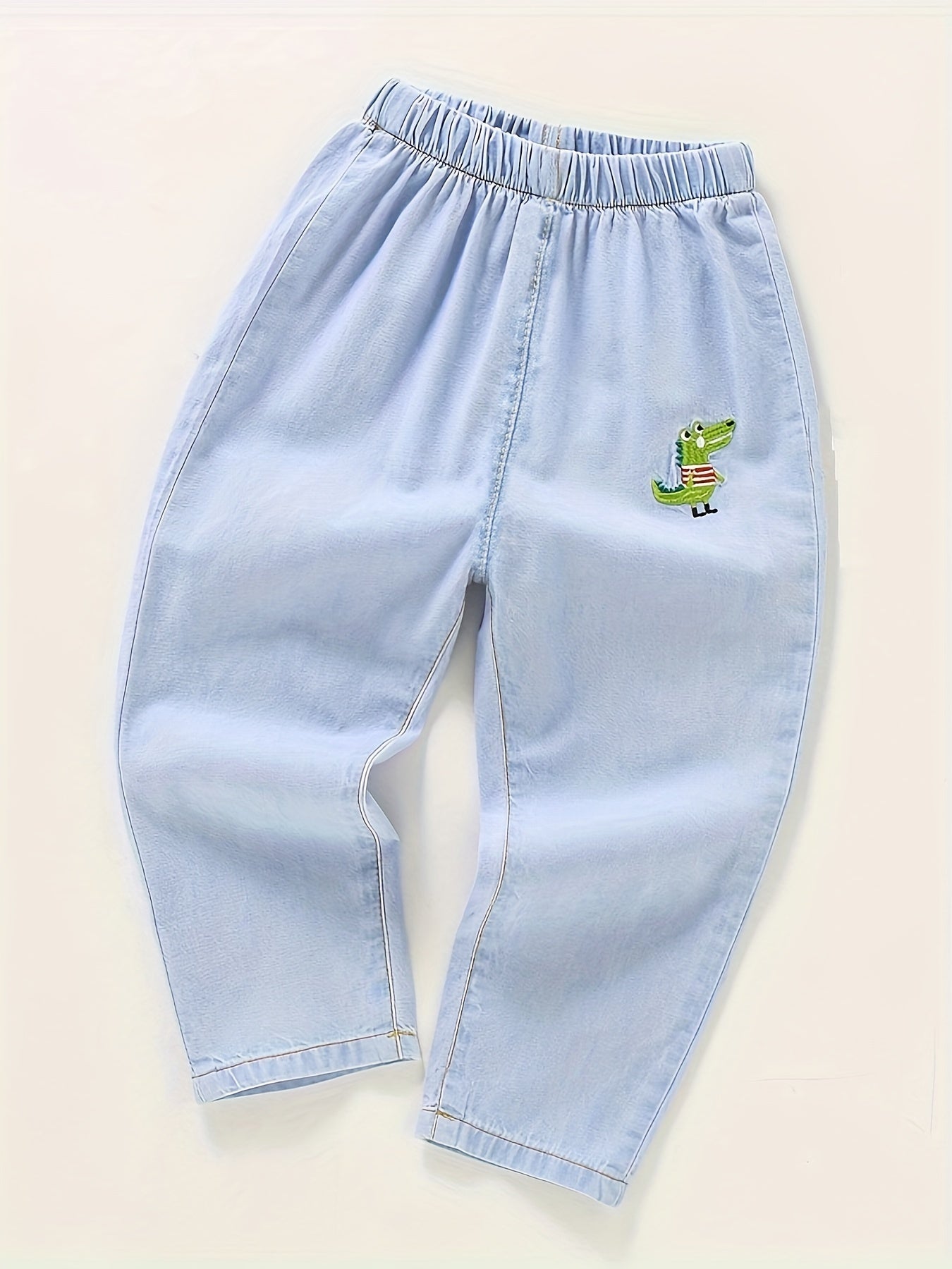 Boys Dino Embroidered Jeans Pants Spring Summer Autumn Kids Clothes