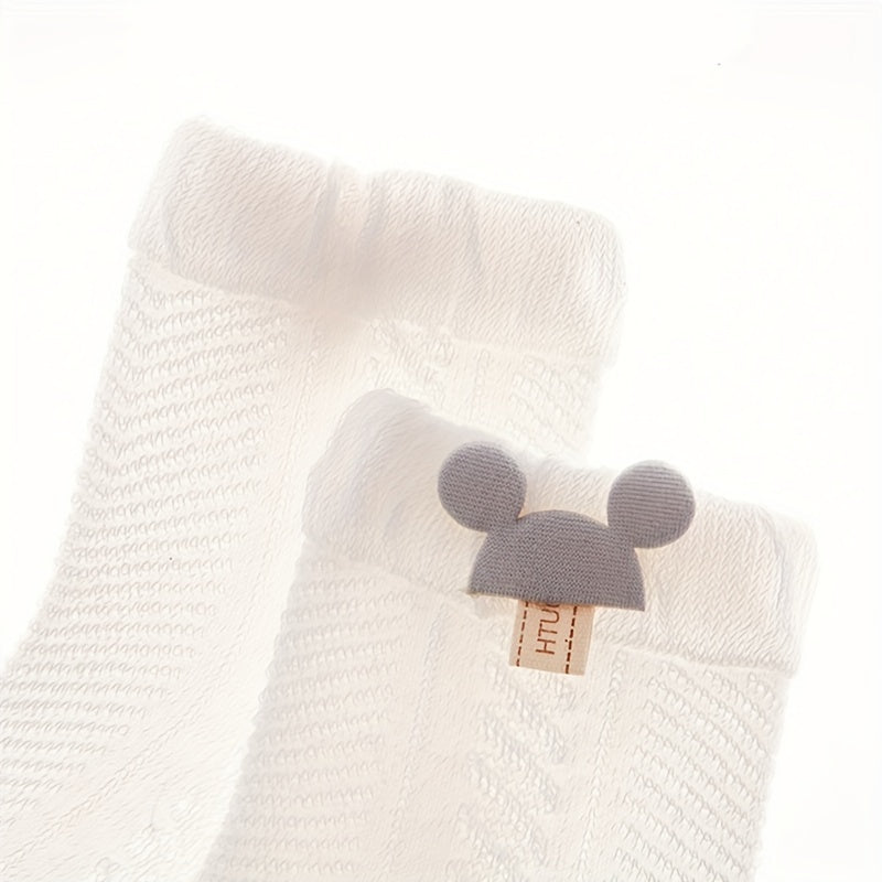 4 Pairs Baby Mouse Head Knit Socks Soft & Breathable