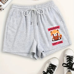 Women's Plus Raccoon & Slogan Print Pajama Shorts