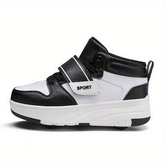 Youth Roller Shoes Hook & Loop Comfy 4 Wheels Skate Sneakers