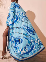 Casual Matching Kimono & Shorts Set Women's Outfit
