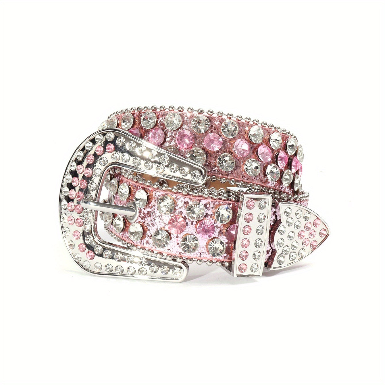 PU Leather Rhinestone Belt for Boys