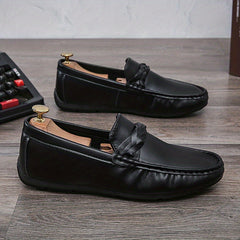 Men's Moc Toe Loafer Shoes Comfy Slip On Shoes