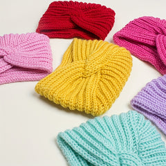 Baby Kids Solid Knitted Hat Warm Wool Hat Boys And Girls Ear Protection Hat