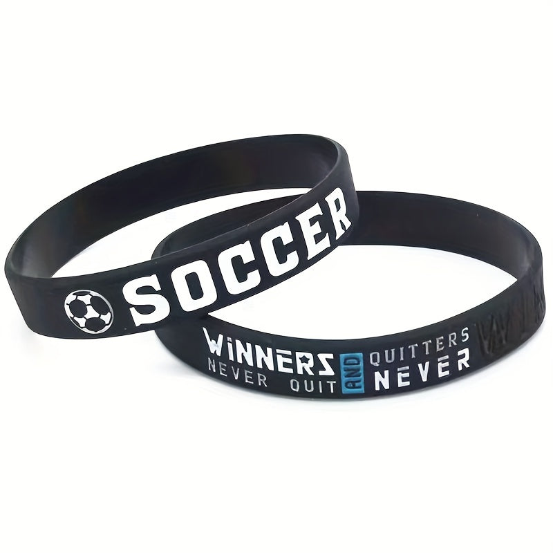 Soccer Football Believe You Can Victory Rubber Bracelet Wristband