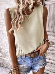 Knitted Sweater Vest Casual Crew Neck Sleeveless Vest