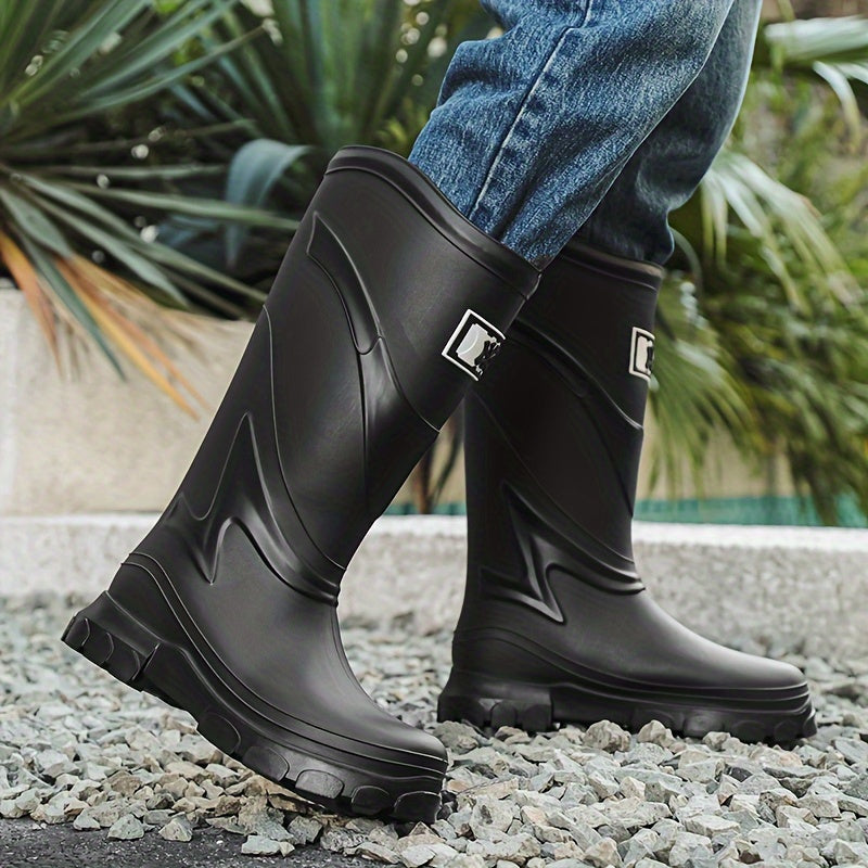 High Top Women's Rain Boots Stylish Waterproof Footwear