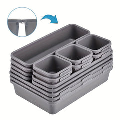 15pcs Interlocking Desk Drawer Organizer Separator