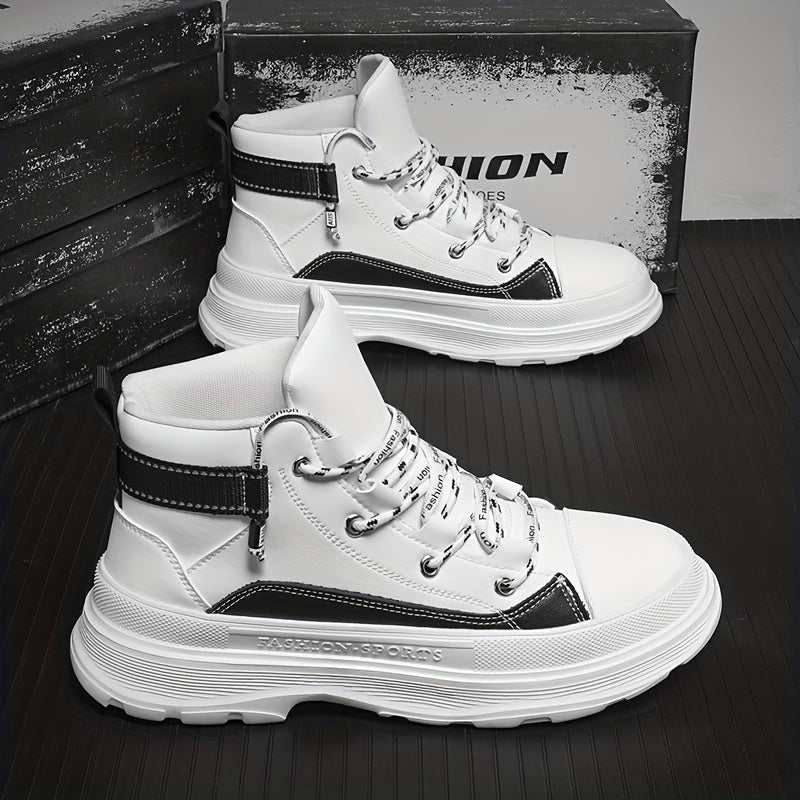 Men's Platform Lace up Boots for Casual Walking
