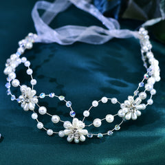 Floral & Cross Beaded Bridal Headpiece HP625