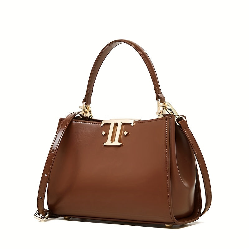 Stylish Women's Crossbody Bag with Golden Tone Hardware