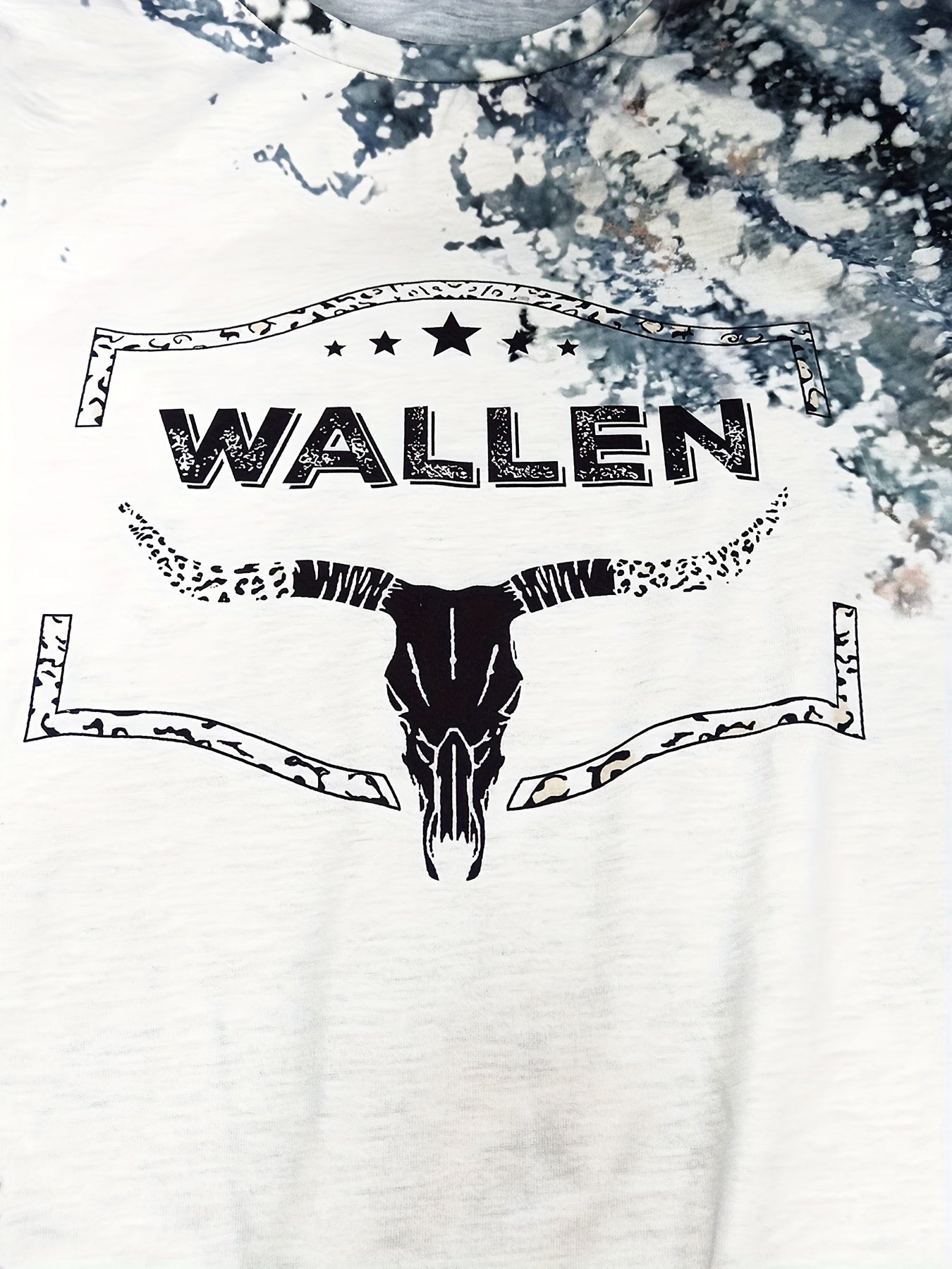 Tie Dye Cow Print Tee & Shorts Set Western Style 2 Piece Outfit
