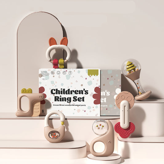 Infant Rattle Set Teething Toy Soothing Hand Ring Gift
