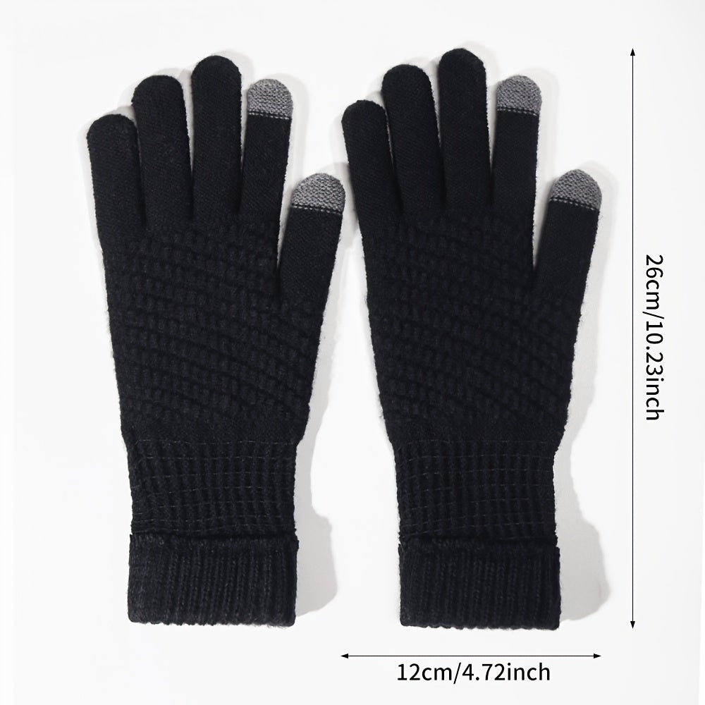 Winter Knitted Touch Screen Full Finger Gloves for Running and Driving