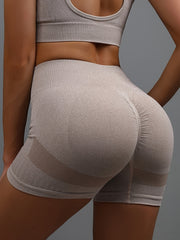High Waist Seamless Butt Lifting Yoga Shorts Solid Workout Activewear