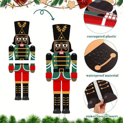 2pcs African American Nutcracker Yard Sign Christmas Outdoor Decor