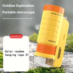 Handheld Mini Microscope Toy with LED Light 60X 200X