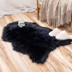 Cozy Animal Print Faux Fur Rug for Living Room, Bedroom, Sofa