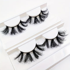 25mm 5D Fluffy Thick Faux Mink False Eyelashes with Tray