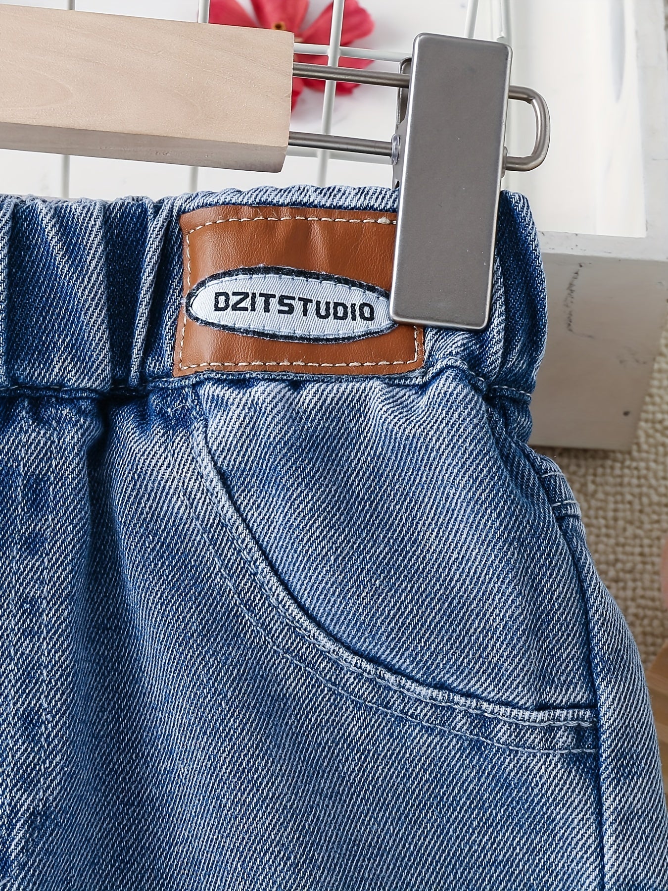 Toddler Girls Button Jeans Loose Wide Leg Denim Pants