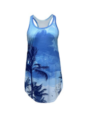 Tropical Print Scoop Neck Racer Back Sleep Dress