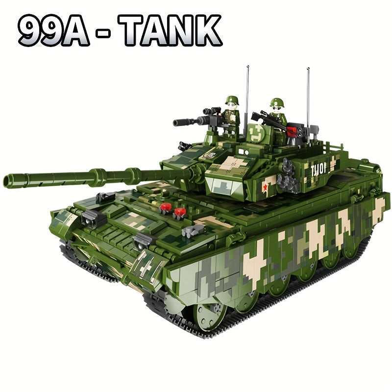 Tank Series M1A2 Leopard 2 T14 DF41 99A Building Block Model Toys