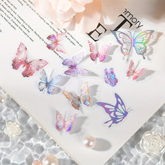 2pcs Cold Hot Die Cut Flash Film Pet Sticker Retro Butterfly Guka Diary Material