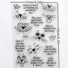Cat Vocabulary Cartoon DIY Painting Stamp