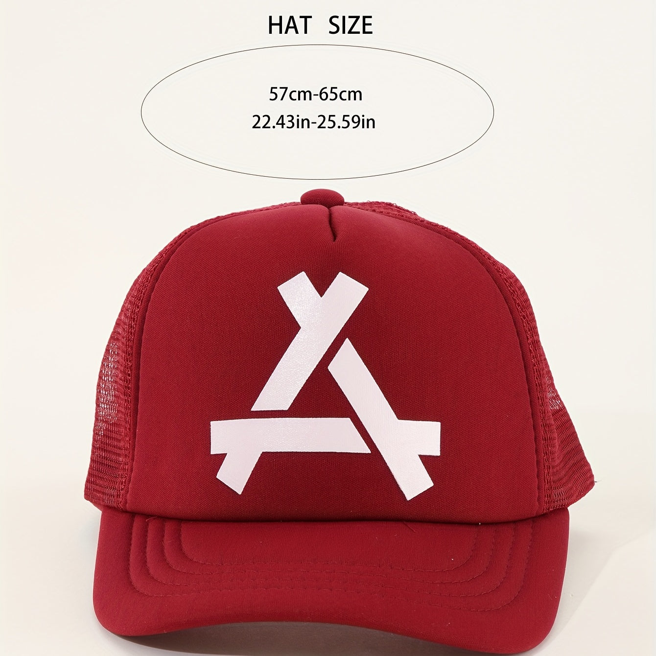 Red Trucker Hat Mesh Sunshade Baseball Cap Unisex Casual Sun Hats