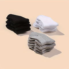 12 Pairs Solid Crew Socks for Boys Girls