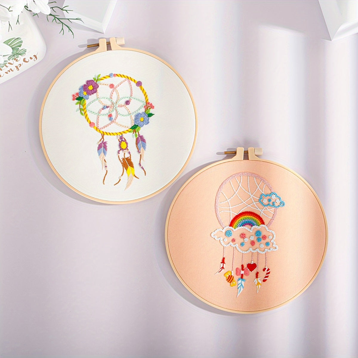 Embroidery Kit Aeolian Bells Dream Catcher Pattern Bag 4pcs Set