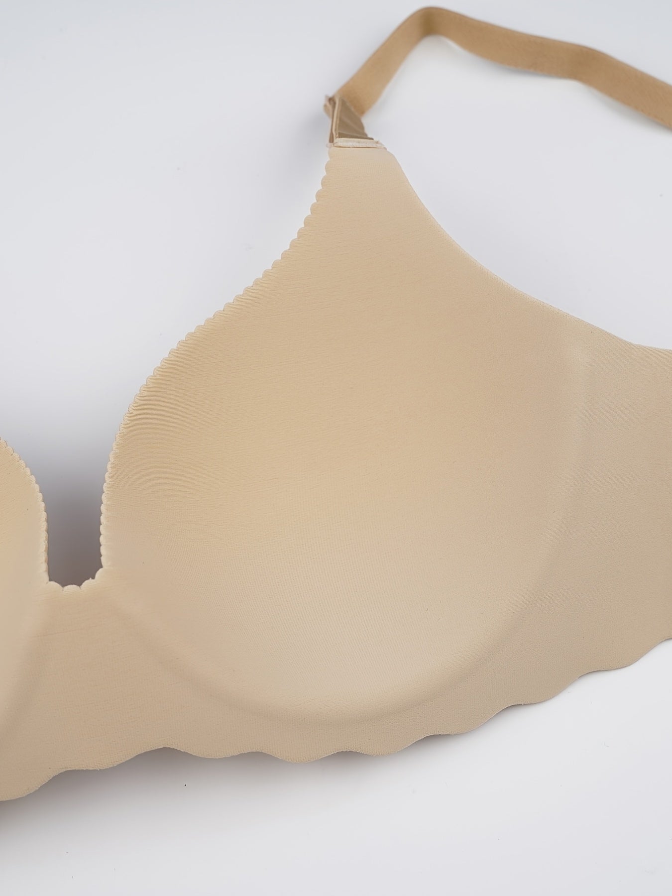 Wave Trim Wireless Push Up Bra Three Rows Three Buckles Women's Lingerie