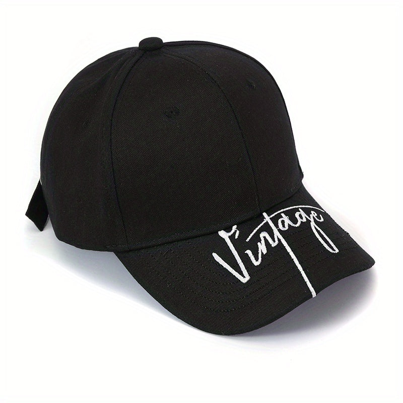 Embroidered Retro Letter Peaked Cap Sunscreen Baseball Cap